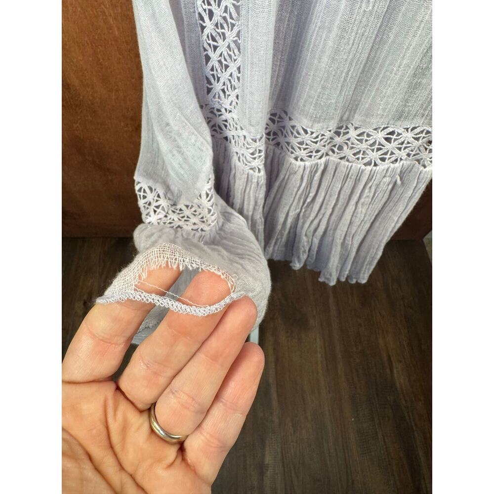 Chelsea & Violet MED boho lilac sleeveless strappy crochet lace mini tank dress - Picture 5 of 16